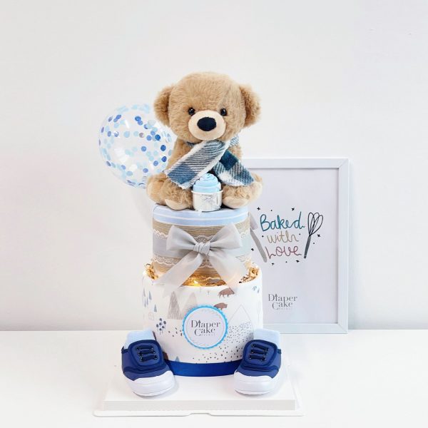 2 Tier Little Bear Diaper Cake | Personalised Baby Gift Shop Singapore ...