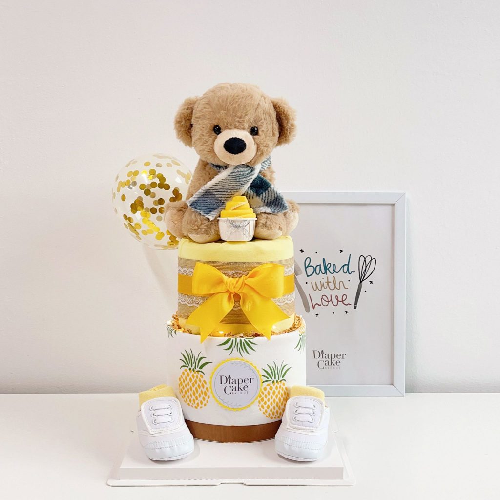 2 Tier Little Bear Diaper Cake | Personalised Baby Gift Shop Singapore ...