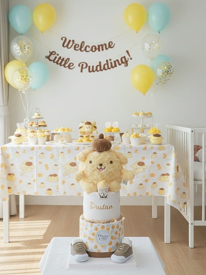 Premium Personalised Pom Pom Purin Diaper Cake