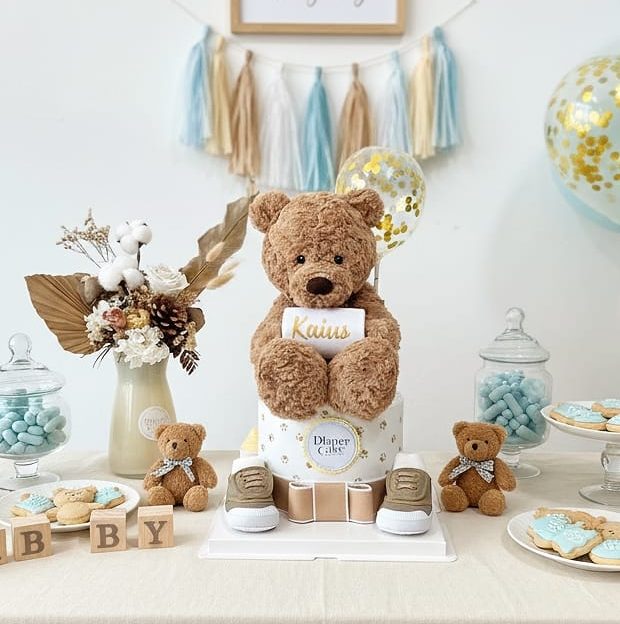 (NEW 2026) 1 Tier Jellycat Bumbly Bear Diaper Cake