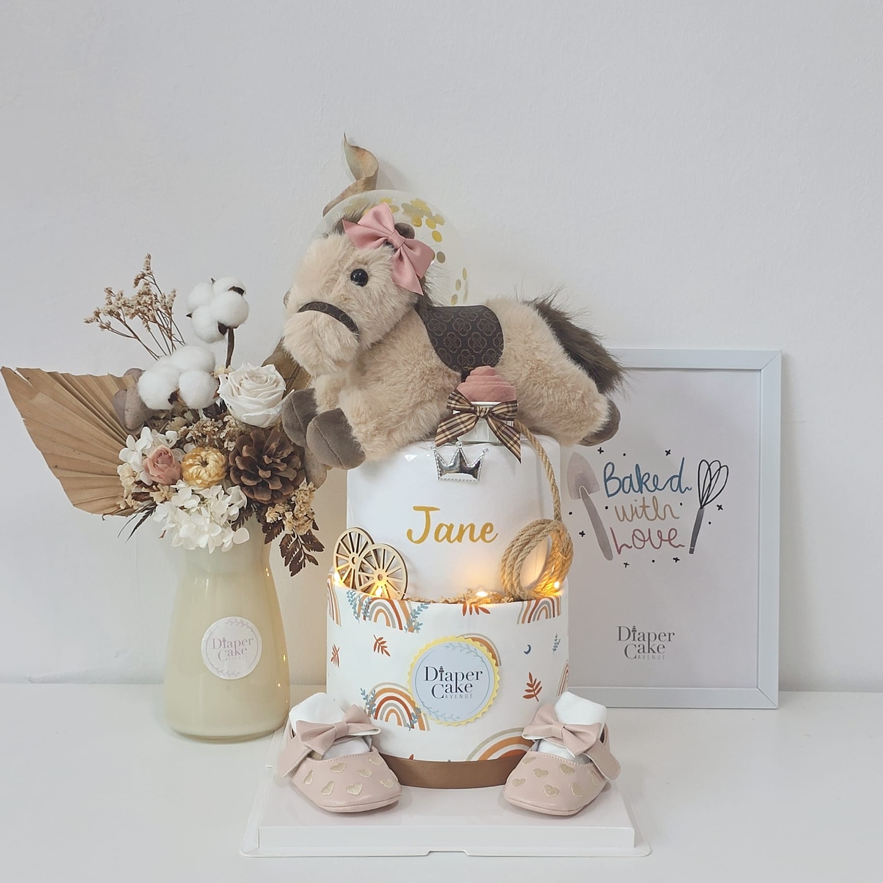 (NEW 2026) Personalised Petite Pony Diaper Cake