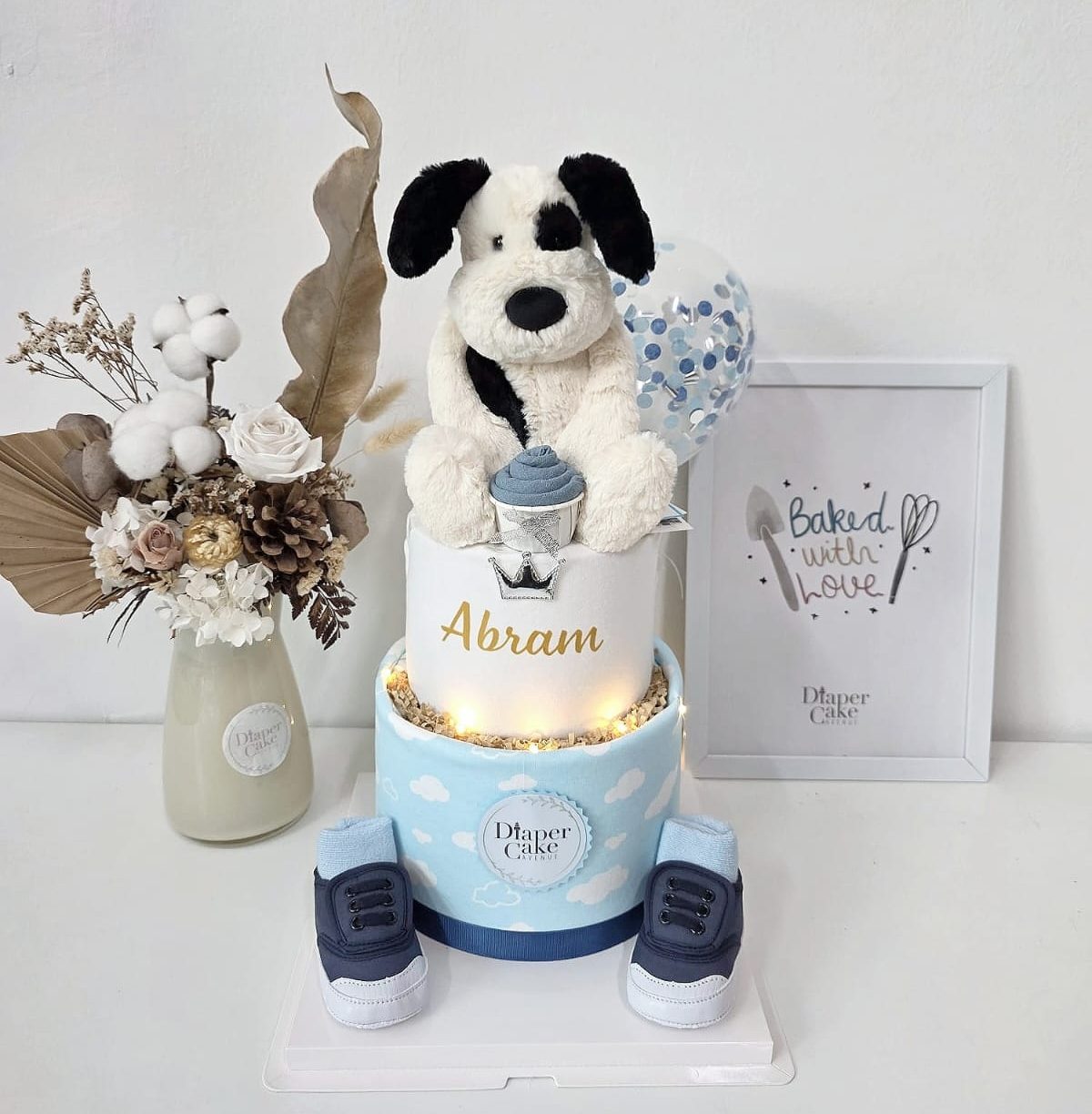 (NEW 2026) Jellycat Bashful Puppy Diaper Cake